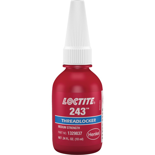 Compos&eacute; de blocage 243 tol&eacute;rant &agrave; l'huile, Bleu, Moyen, 10 ml, Bouteille Oxford Builders Supplies Inc