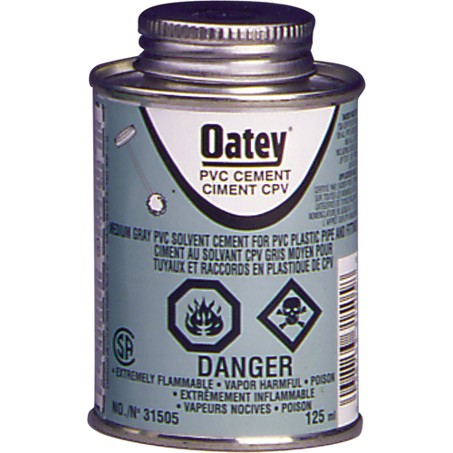 PVC Medium-Duty Cement, 473 ml, Brush-Top Can, Grey Oxford Builders Supplies Inc