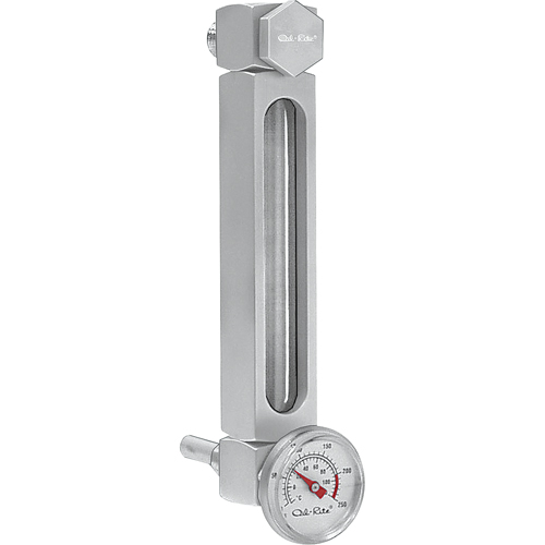 Aluminum Liquid Level Gauge, Threaded, 7" L, 205°F (96.11° C) Oxford Builders Supplies Inc