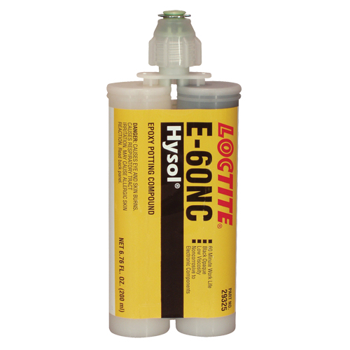 Adh&eacute;sifs structuraux non corrosifs pour les composants &eacute;lectriques E-60NC, 200 ml, Cartouche double, Deux composants, Noir Oxford Builders Supplies Inc
