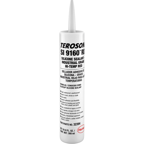 Teroson&reg; SI 9160 High Temperature Silicone Sealant, Cartridge, Red Oxford Builders Supplies Inc
