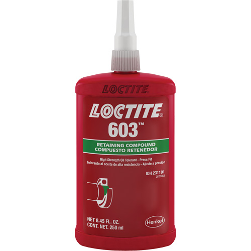 Loctite&reg; 603 Retaining Compound, 250 ml, Bottle, Green Oxford Builders Supplies Inc
