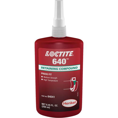 Loctite&reg; 640 Retaining Compound, 250 ml, Bottle, Green Oxford Builders Supplies Inc