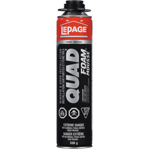 Quad&reg; Foam Window & Door Installation Foam, Aerosol Can, Tan Oxford Builders Supplies Inc