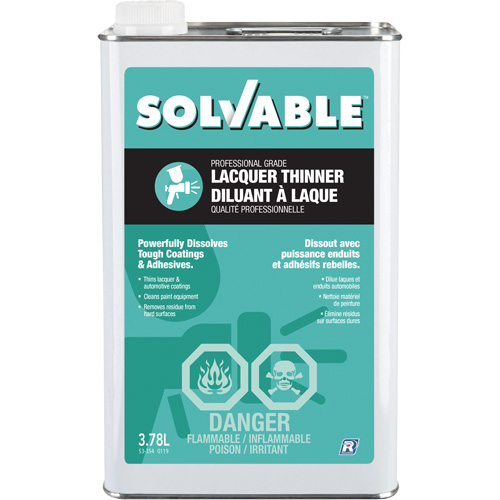 Professional Grade Lacquer Thinner, Rectangular Can, 3.78 L Oxford Builders Supplies Inc
