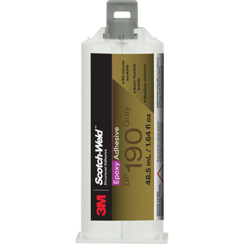 Scotch-Weld Epoxy Adhesive DP190, 1.64 fl. oz., Cartridge, Two-Part, Grey Oxford Builders Supplies Inc