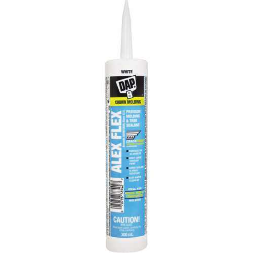 Alex Flex&reg; Premium Molding & Trim Acrylic Latex Siliconized Sealant, 300 ml, Cartridge, White Oxford Builders Supplies Inc