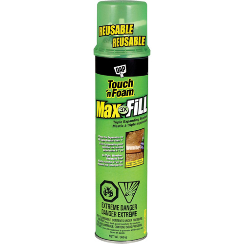 Touch 'n Foam&reg; Max Fill Triple Expanding Sealant, 566 g, Aerosol Can, Cream Oxford Builders Supplies Inc