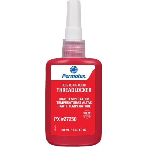 Adh&eacute;sif frein-filet pour temp&eacute;ratures &eacute;lev&eacute;es, Rouge, &eacute;lev&eacute;, 50 ml, Bouteille Oxford Builders Supplies Inc