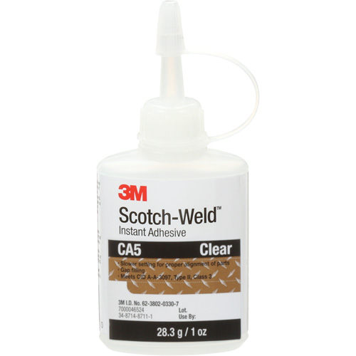 Adh&eacute;sif instantan&eacute; CA5 Scotch-Weld, Transparent, Bouteille, 1 oz Oxford Builders Supplies Inc