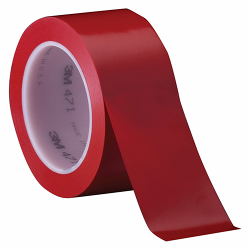 471 Vinyl Tape, 102 mm (4") W x 32.9 m (108') L, 5.2 mils, Red Oxford Builders Supplies Inc