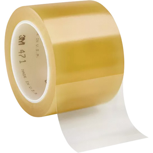 Ruban en vinyle 471, 76,2 mm (3") la x 32,9 m (108') lo, 5,2 mils, Transparent Oxford Builders Supplies Inc
