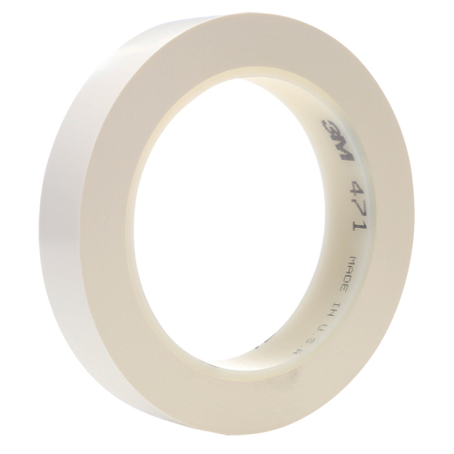 471 Vinyl Tape, 25.4 mm (1") W x 32.9 m (108') L, 5.3 mils, White Oxford Builders Supplies Inc
