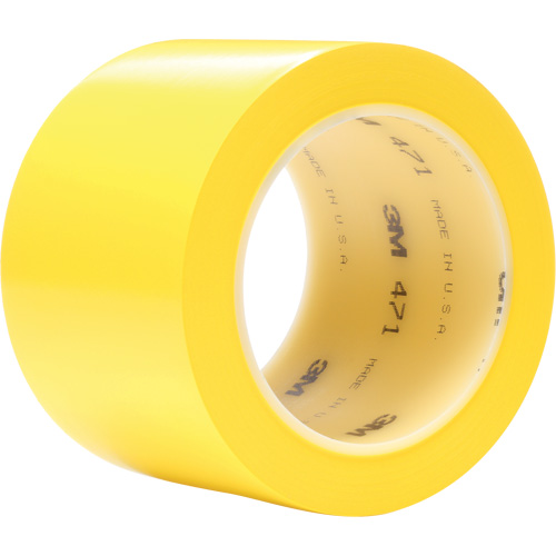 471 Vinyl Tape, 76.2 mm (3") W x 32.9 m (108') L, 5.2 mils, Yellow Oxford Builders Supplies Inc