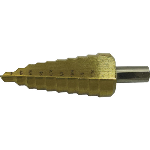 Jet-Kut&reg; 9-Step Super Premium M35 Step Drill, 1/4" - 3/4" , 1/16" Increments, High Speed Steel Oxford Builders Supplies Inc