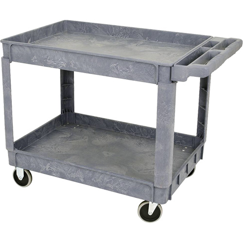 JPTC-3624 Heavy-Duty Polypropylene Shop Cart, 2 Tiers, 46" W x 25-1/2" D x 33-1/4" H, 500 lbs. Cap. Oxford Builders Supplies Inc