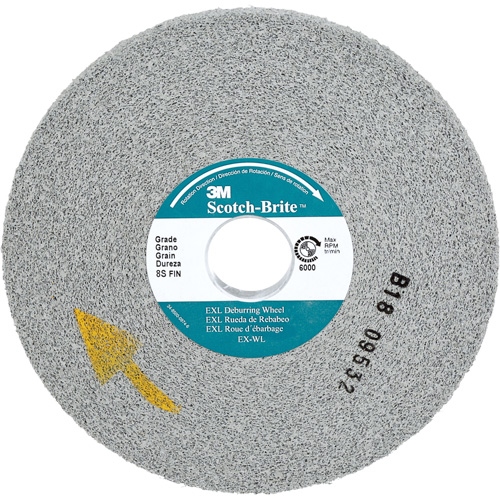 Scotch-Brite EXL Deburring Wheel, 6" x 1/2", 1" Arbor, Silicon Carbide Oxford Builders Supplies Inc