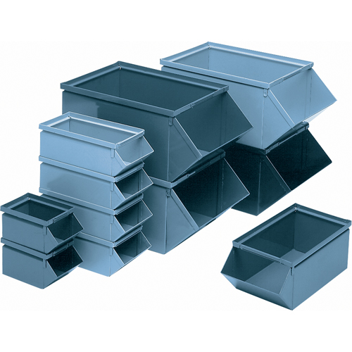 Bac en acier, Cap. 100 lb, 4-1/2" la x 8" p x 4-1/2" h, Bleu Oxford Builders Supplies Inc