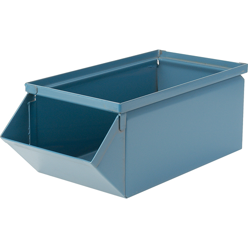 Bac en acier, Cap. 100 lb, 4-1/2" la x 8" p x 4-1/2" h, Bleu Oxford Builders Supplies Inc