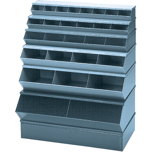 Bacs sectionnels superposables, Cap. 100 lb, 37" la x 8" p x 4-1/2" h, Bleu Oxford Builders Supplies Inc