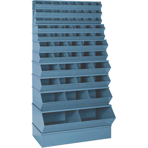 Bacs sectionnels superposables, Cap. 100 lb, 37" la x 8" p x 4-1/2" h, Bleu Oxford Builders Supplies Inc