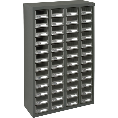 KPC-400 Parts Cabinet, Galvanized Steel, 48 Drawers, 22-3/5" x 8-7/10" x 36-9/10", Grey Oxford Builders Supplies Inc