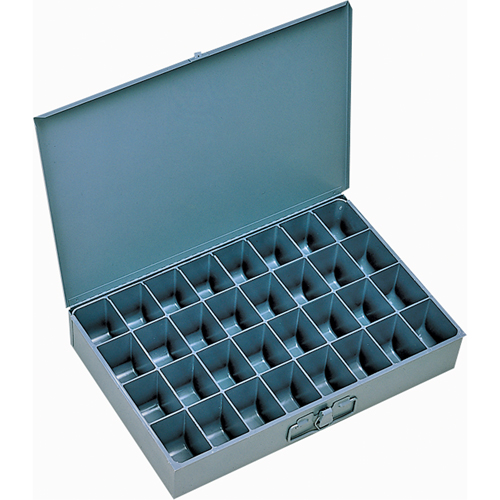 Compartment Scoop Boxes, Steel, 32 Slots, 18" W x 12" D x 3" H, Grey Oxford Builders Supplies Inc