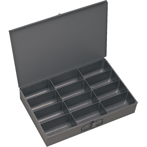 Boîtes &agrave; fond courb&eacute;, Acier, 12 compartiments, 13 3/8" la x 9-1/4" p, 2" h, Gris Oxford Builders Supplies Inc