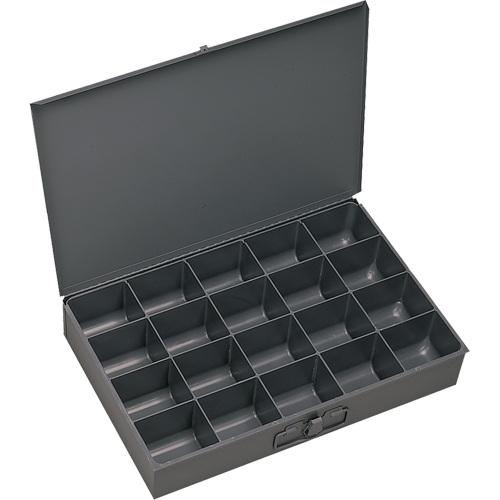 Boîtes &agrave; fond courb&eacute;, Acier, 20 compartiments, 13-3/8" la x 9-1/4" p, 2" h, Gris Oxford Builders Supplies Inc