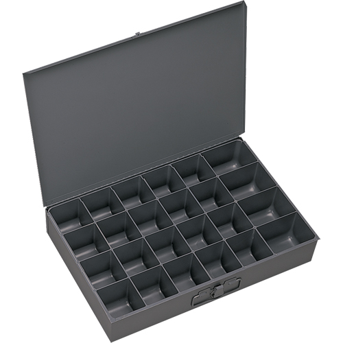 Boîtes &agrave; fond courb&eacute;, Acier, 24 compartiments, 13-3/8" la x 9-1/4" p, 2" h, Gris Oxford Builders Supplies Inc