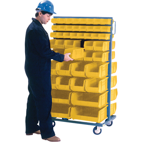 Support mobile deux c&ocirc;t&eacute;s pour bacs, &agrave; deux c&ocirc;t&eacute;s, 96 bacs, 36" la x 24" p x 63" h Oxford Builders Supplies Inc
