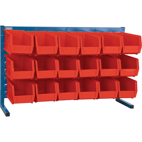 Louvered Rack with Bins, 18 Bins, 36" W x 8-1/4" D x 22" H Oxford Builders Supplies Inc