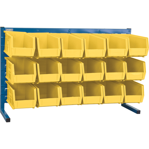 Louvered Rack with Bins, 18 Bins, 36" W x 8-1/4" D x 22" H Oxford Builders Supplies Inc