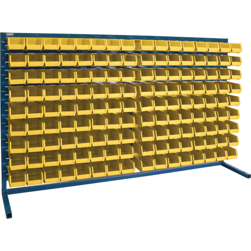 Louvered Rack with Bins, 144 Bins, 72" W x 15" D x 40" H Oxford Builders Supplies Inc