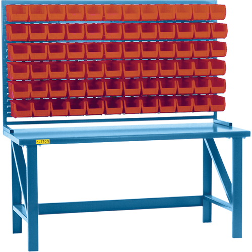 Louvered Rack with Bins, 36 Bins, 72" W x 15" D x 40" H Oxford Builders Supplies Inc