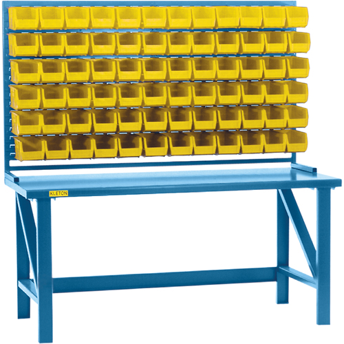 Louvered Rack with Bins, 36 Bins, 72" W x 15" D x 40" H Oxford Builders Supplies Inc