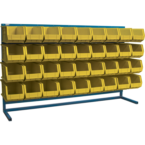 Louvered Rack with Bins, 36 Bins, 72" W x 15" D x 40" H Oxford Builders Supplies Inc