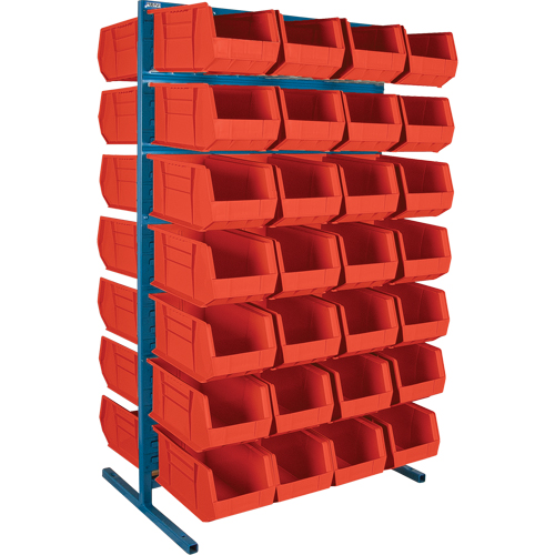Double-Sided Stationary Bin Rack, 36" W x 24" D x 61" H, 56 Bins Oxford Builders Supplies Inc