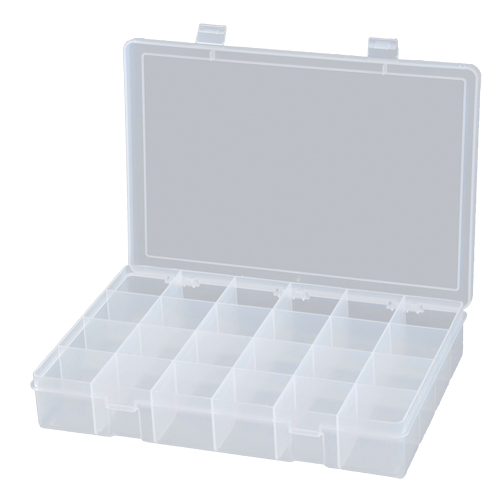 Compact Polypropylene Compartment Cases, 13-1/8" W x 9" D x 2-5/16" H, 24 Compartments Oxford Builders Supplies Inc