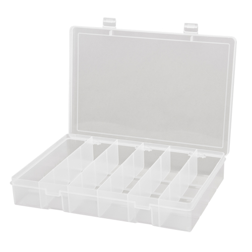 Compact Polypropylene Compartment Cases, 13-1/8" W x 9" D x 2-5/16" H, 6 Compartments Oxford Builders Supplies Inc