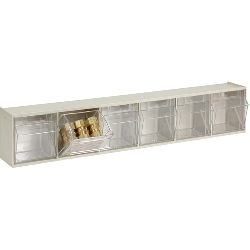Tip-Out Bins Modular Storage System, 23-5/8" W x 3-5/8" D x 4-1/2" H, 6 Drawers Oxford Builders Supplies Inc
