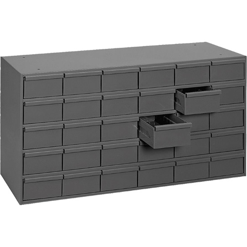 Industrial Drawer Cabinets, 30 Drawers, 33-3/4" W x 11-5/8" D x 17-3/4" H, Grey Oxford Builders Supplies Inc