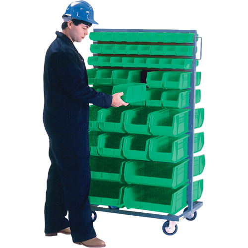 Support mobile deux c&ocirc;t&eacute;s pour bacs, &agrave; deux c&ocirc;t&eacute;s, 96 bacs, 36" la x 24" p x 63" h Oxford Builders Supplies Inc