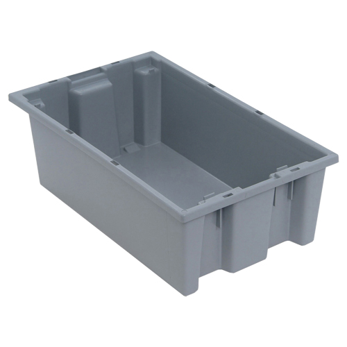 Stack & Nest Totes, 6" x 18" x 11", Grey Oxford Builders Supplies Inc