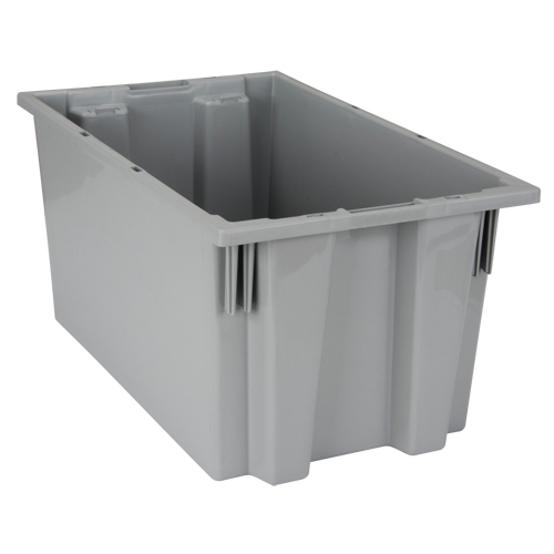 Stack & Nest Totes, 9" x 18" x 11", Grey Oxford Builders Supplies Inc