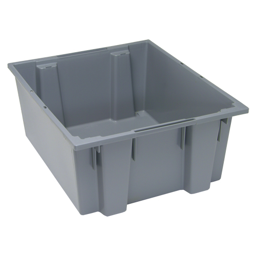Stack & Nest Totes, 10" x 23.5" x 19.5", Grey Oxford Builders Supplies Inc