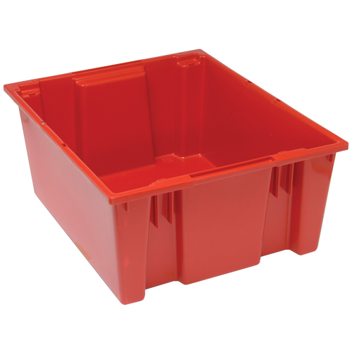Stack & Nest Totes, 10" x 23.5" x 19.5", Red Oxford Builders Supplies Inc