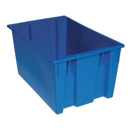 Stack & Nest Totes, 15" x 29.5" x 19.5", Blue Oxford Builders Supplies Inc