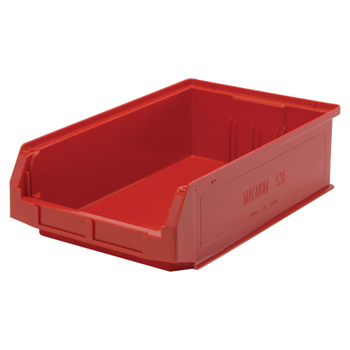 Giant Stacking Containers, 12.375" W x 19.75" D x 5.875" H, Red Oxford Builders Supplies Inc