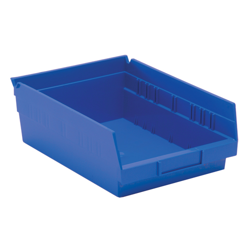 Shelf Bins, 8-3/8" W x 4" H x 11-5/8" D, Blue, 30 lbs. Capacity Oxford Builders Supplies Inc
